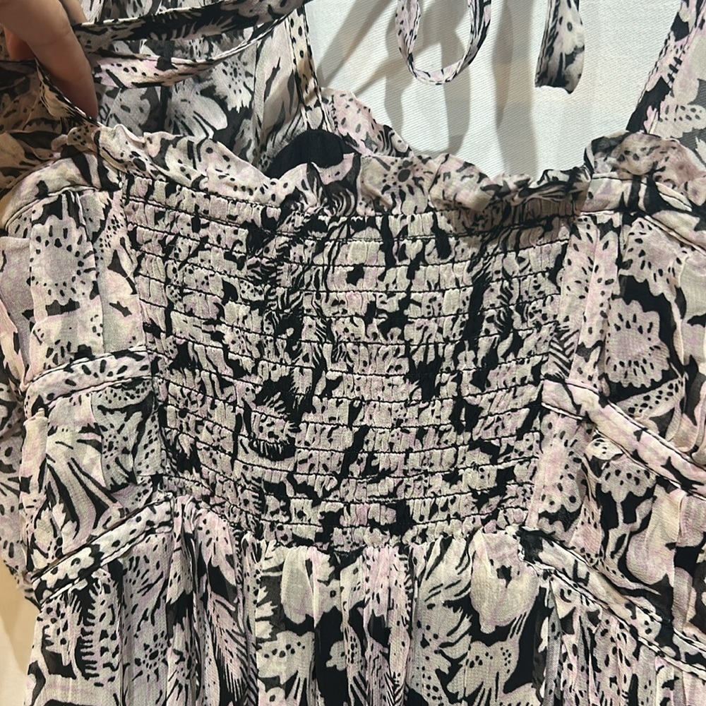 Anthropologie Floral Black and White Women's Dress Size Small - Picture 10 of 11